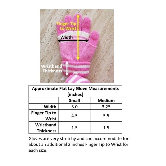 Set of 3 New Multicolor Double Layered 2 in 1 Wool Blend Cozy Warm Gloves - Picture 9 of 9